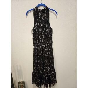 Ramy Brook Mihal Women's Star Print Halter Hi-Low Dress Black Size XS